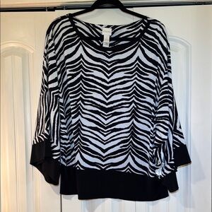 Chico's Black and White Boxy Zebra Tunic